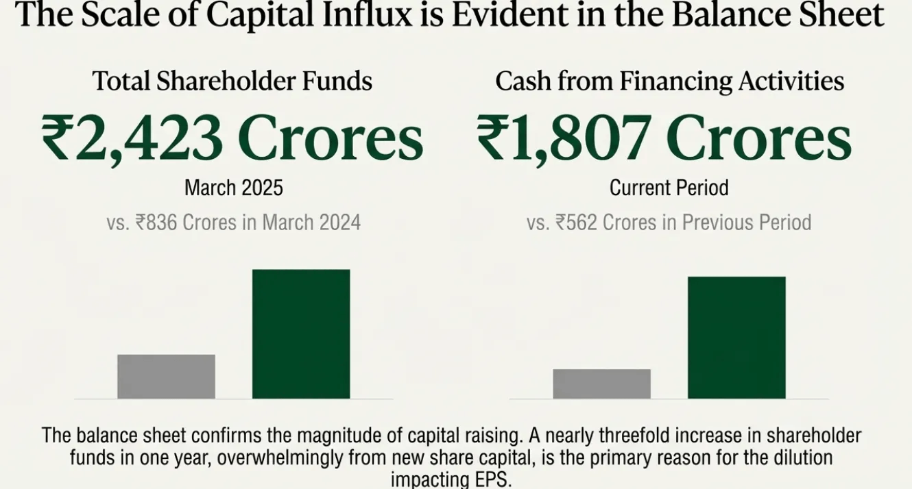 Massive capital growth through shareholder funds and financing.