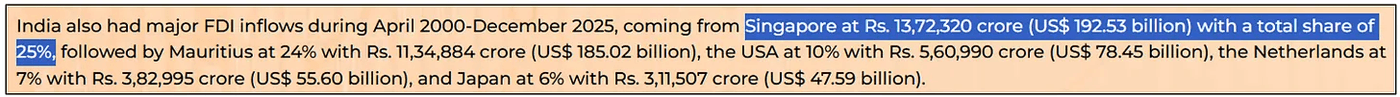major FDI inflows