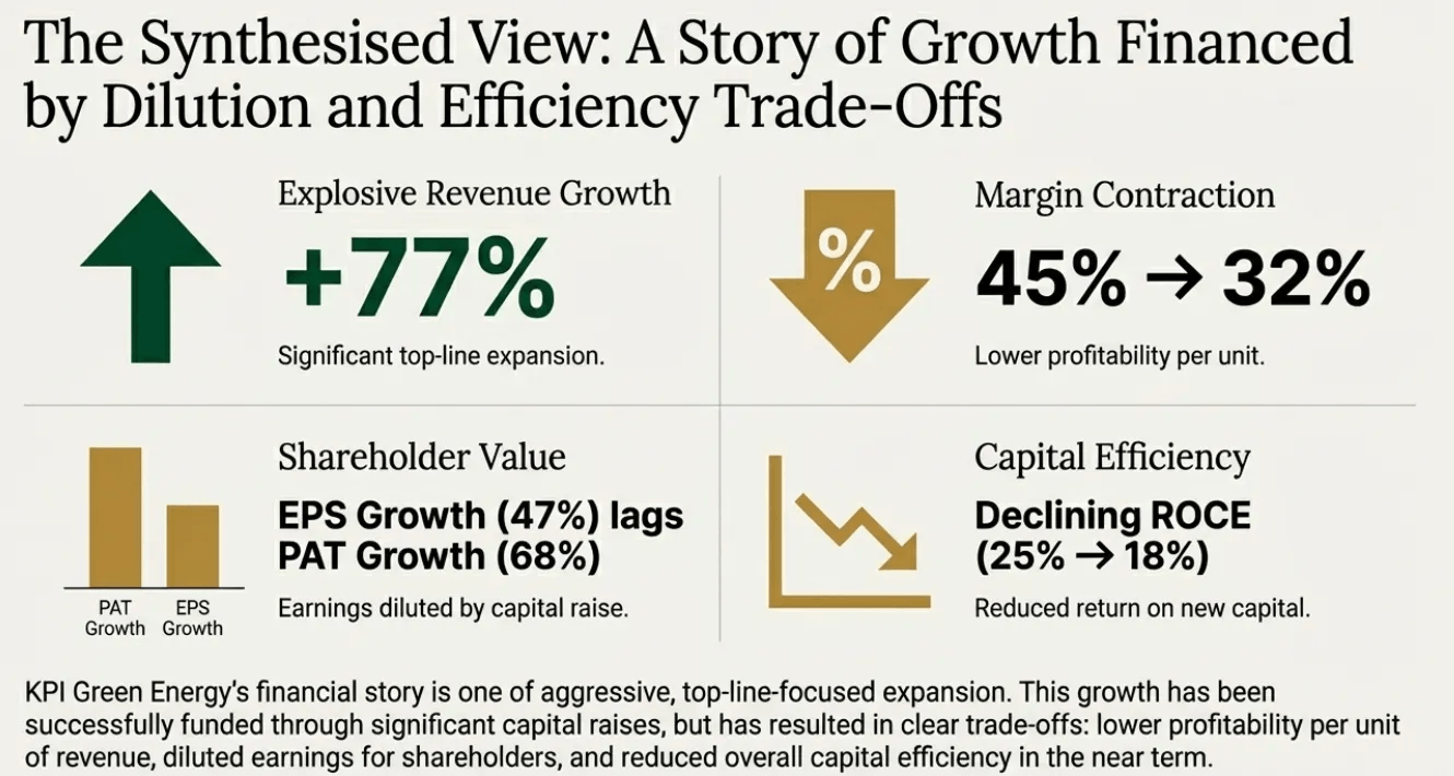Analyzing revenue expansion against margin and efficiency impacts.