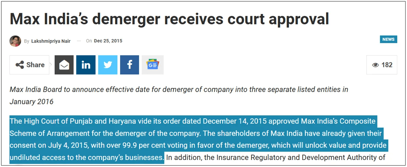 Max India demerger