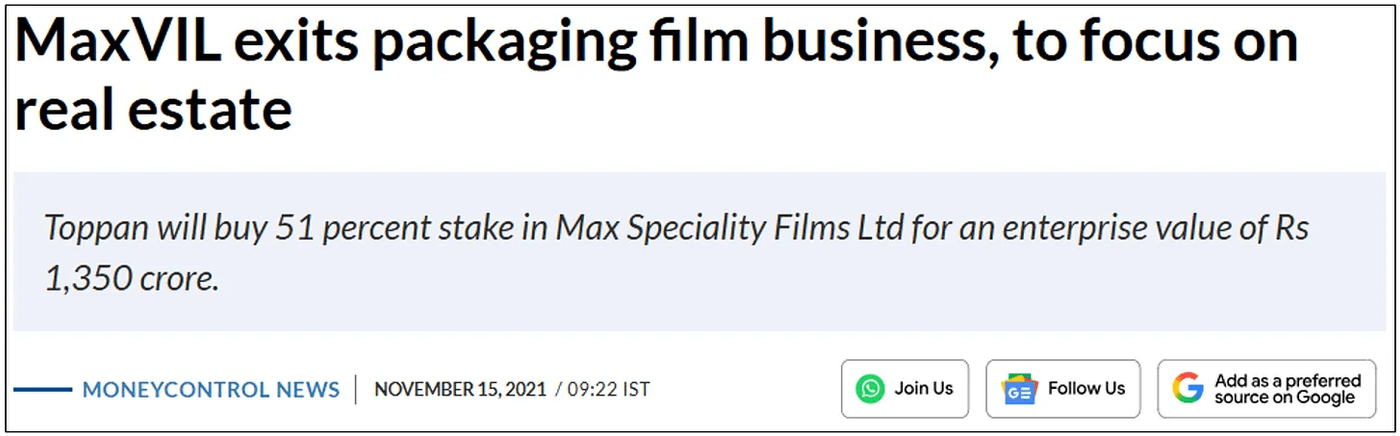 Exiting manufacture: leaning into Real Estate