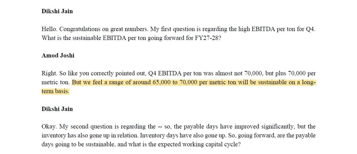 sustainable ebitda margin outlook