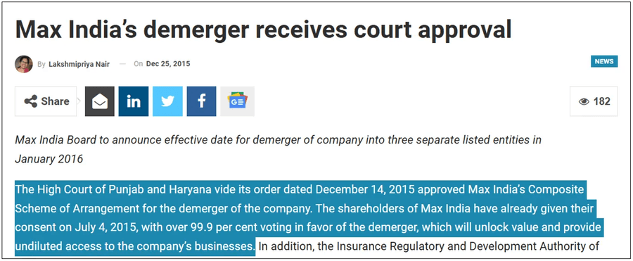 Max India demerger