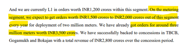 An excerpt detailing the company's strong order pipeline, including expected annual orders and recent large-scale project wins.
